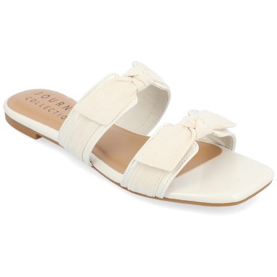 Journee Collection Womens Ireanna Slip On Slide Flat Sandals
