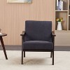 KTMBDW Mid Century Modern Accent Chair with Wood Frame, Upholstered Living Room Chairs, Reading Armchair for Bedroom Sunroom - 2 of 4