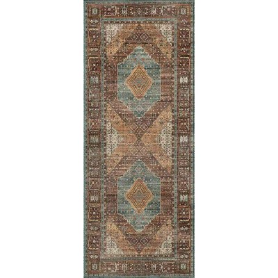 Abynow Medallion Diamond Distressed Rustic Indoor Area Rug