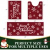 Christmas Bathroom Rug Set, Non - Slip Soft Absorbent Bath Mat with Snowflake Design and U - Shaped Toilet Mat - 2 of 4