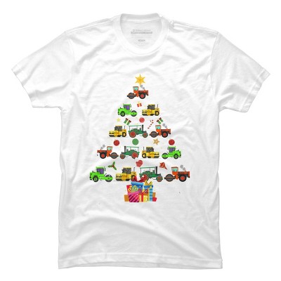 Men's Design By Humans Christmas Tractor Tree Gift Farmer Shirts Funny Tractor Xmas By VitMon T-Shirt