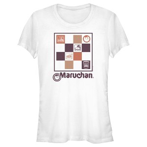Juniors Womens Maruchan Checkered Logo T-Shirt - 1 of 4
