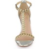 Perphy Women's T Strap Rhinestone Ankle Strap Stiletto Heels Sandals - 2 of 4