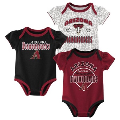 MLB Arizona Diamondbacks Infant Girls' 3pk Bodysuits - 12M