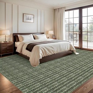 Modern Braided Printed Area Rug Farmhouse Indoor Carpet Low Pile Stain-Resistant Rugs Living Room Bedroom - 1 of 4