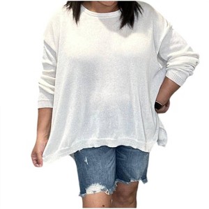 Women's Relaxed Fit Drop Shoulder Summer Sweater - Easel - 1 of 3