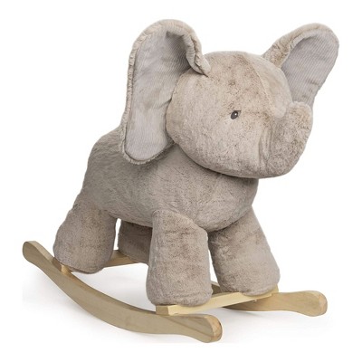 GUND 23 Inch Baby Elephant Plush Stuffed Animal Rocker Kids Toy and Nursery Decoration with Wooden Base for Children Ages 1 Year and Up, Gray