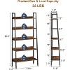 5 Tier Bookshelf, Narrow Home Office Book Shelf Display Rack, Rustic Brown Storage Organizer - 2 of 4