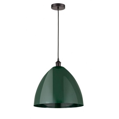 Plymouth Dome - 1 Light Cord Hung Mini Pendant In Industrial Style-18.75 Inches Tall and 16 Inches Wide