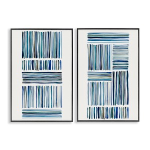 Stupell Industries Contrasting Linear Dashes 2pc Framed Giclee Art Set - 1 of 4