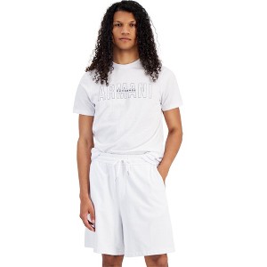Armani Mens Logo Drawstring Casual Bermuda Shorts, White, X-Large - 1 of 1
