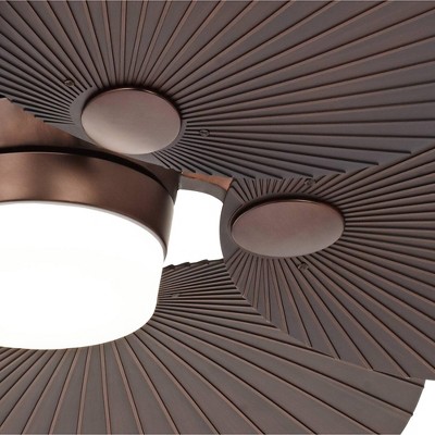 52" Oil Rubbed Bronze Tropical Ceiling Fan with LED Light