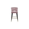 Meridian Furniture,Kelly Pink Velvet Stool, Set of 2 - 3 of 4