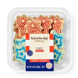 Patriotic Firework and Star Shaped Sugar Cookies Tub - 10oz/25ct - Favorite Day™ - 1 of 3