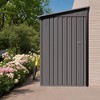 PAGED 4x9 FT Outdoor Storage Shed with Sloping Roof,Metal Tool Shed with 2 vents and 1 Side Open Door,Compact Garden Shed for Patio,Gray - 2 of 4