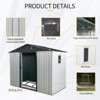 NicBex 8x4 Ft Outdoor Metal Storage Shed with Sliding Door and Foundation for Backyard Garden,Patio,White+Black - 4 of 4