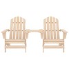 vidaXL Adirondack Chairs Patio Adirondack Chair with Tea Table Solid Wood Fir - Light Brown - 2 of 4