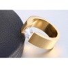 Wedding Band Ring for Men or Women 8mm Wide Gold Stainless Steel 1 Ct Cz Ginger Lyne Collection - 2 of 4