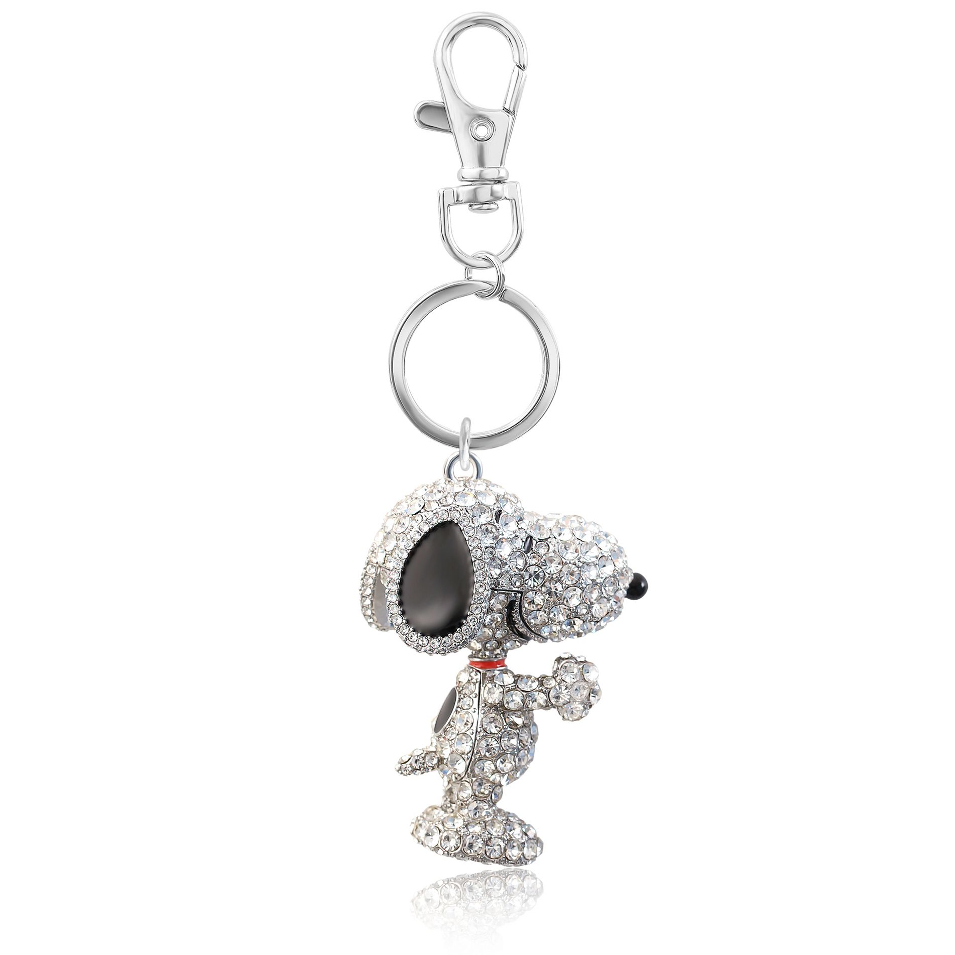 Peanuts Snoopy Pave 3D Bling Keychain - Bag Charm, Backpack Accessories, Travel Collectible Gift Keychains