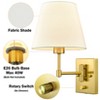 Claxy Plug-in Wall Sconces Set Of Two Beige Shade Swing Arm Wall Lamp - 3 of 4