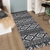 Hallway Runner Rug Washable Soft Non Slip Geometric Area Rug, Low Pile Stain Resistant Distressed Floor Carpet, Faux Wool Carpet for Entryway - 2 of 4