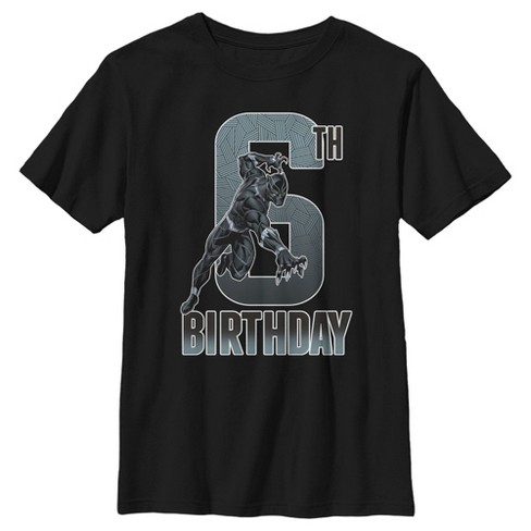 Boy's Marvel Black Panther Action Pose 6th Birthday T-Shirt - image 1 of 4