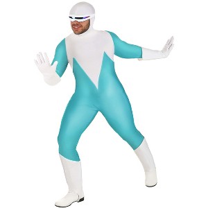 HalloweenCostumes.com 3X  Men  Disney and Pixar The Incredibles Deluxe Plus Size Frozone Costume for Men, White/Blue - 1 of 2