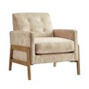 Okak Modern Elegant Tufted Back Upholstered Armchair with Solid Wood Frame,Reading Leisure Chair for Living Rooms,Relaxation Areas - 3 of 4