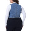 Agnes Orinda Women's Plus Size Sleeveless V Neck Button Down Casual Jean Denim Vest - 4 of 4