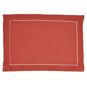 Saro Lifestyle Hemstitched Border Design Placemats (Set of 12) - 1 of 4