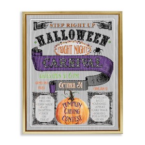 Stupell Industries Halloween Fright Night Carnival Sign Floating Frame Canvas Art - 1 of 4
