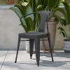 Flash Furniture Helvey Commercial Indoor/Outdoor Black Stacking Arm Chair with Vertical Slat Back and Poly Resin Slatted Seat, Set of 2 - 2 of 4