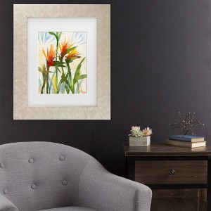 Trademark Fine Art Sheila Golden Birds of Paradise Matted Framed Art - 1 of 4