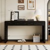 Curved Console Table with Storage, Rustic Farmhouse Wooden Entryway Table with 2 Drawers for Hallway, Living Room & Entrance - 2 of 4
