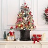 TackView Pre-Lit Artificial Christmas Tree with Potted Base, Flocked Snow Warm White LED Lights Red Berries, Xmas Holiday Decor - 4 of 4