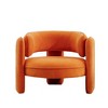 Bestier Modern Orange Velvet Accent Chair with Soft Cushion Stylish Club Adults Round Armchair Orange - 2 of 4
