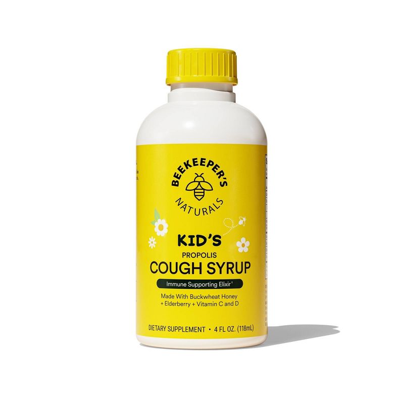 Beekeepers Naturals Kids&#39; Daytime Propolis Cough Syrup - 4 fl oz, 1 of 9