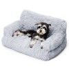 Mewoofun Pet Beds Durable Pet Couch Bed for Cats, Small Dogs, Soft Calming Sofa, with Non Slip Bottom and Washable Design, Gray, 30"*18"*13" - 3 of 4
