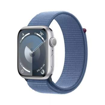 Apple Watch Series 9 GPS (2023, 9th Generation) 41mm Silver Aluminum Case with Winter Blue Sport Loop - Target Certified Refurbished