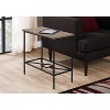 Monarch Specialties Accent Table Side End Narrow Small 2 Tier Living Room Bedroom Metal Laminate Brown Black Contemporary Modern - 4 of 4