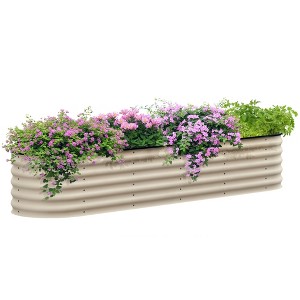 Outsunny Galvanized Raised Garden Bed Kit, Metal Planter Box with Safety Edging - 1 of 4