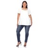 Plus Size Crisscross Neck Short Sleeve Top - White Mark - 4 of 4