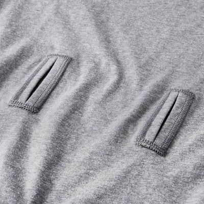 Cat & Jack Kids' Adaptive 2pk Short Sleeve Undershirt with Abdominal Access - Cat & Jack™ Gray/White M: Sensory Friendly, Relaxed Fit, Tagless — фото 4