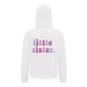 Everyday Kids Little Sister Girls Zip Up Hoodie – Cute Pastel Sibling Sweatshirt - 1 of 4