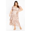 Women's Plus Size Flirty Tier Print Maxi Dress - pink | CITY CHIC - 3 of 4