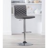 LumiSource Caviar Chrome Swivel Bar Stool 30" High Modern Adjustable Gray Faux Leather Cushion with Backrest Footrest for Kitchen Counter Height House - 2 of 4
