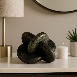 Decorative Object Marble Knot Sculpture for Home Decor - Stylish Figurine and Statues Inspired Living Room Decorations - 1 of 4