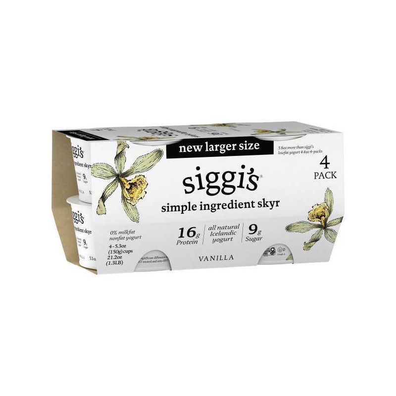 Siggi&#39;s Nonfat Vanilla Icelandic-Style Skyr Yogurt - 4ct/5.3oz Cups, 4 of 9