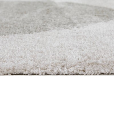 Higham Cream and Gray Rectangular Stain-Resistant Kids' Rug