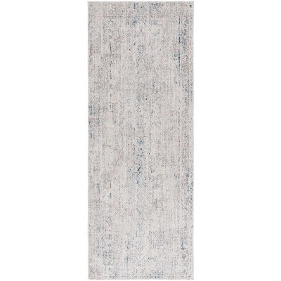 Antique Patina ANP650 Machine Made Loomed Area Rug - Grey/Blue - 4' X 10' - Safavieh